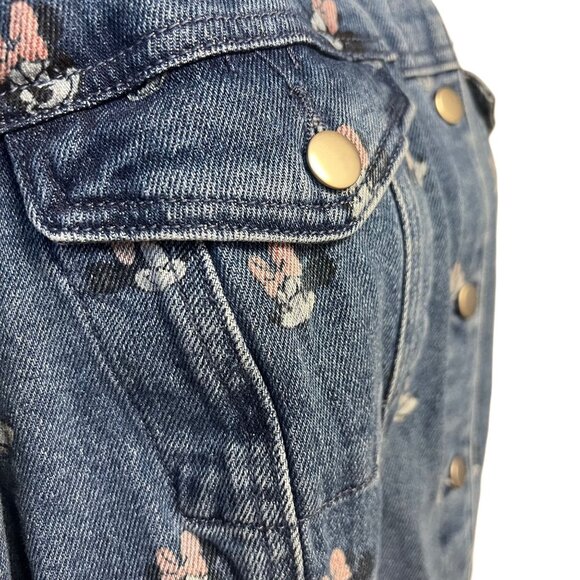 Disney Minnie Mouse Button Down Denim Jacket Collared Classic Jean Sweater XL - Picture 8 of 12